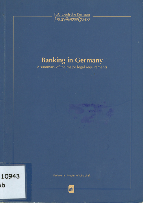 Imagen de la cubierta de Banking in Germany