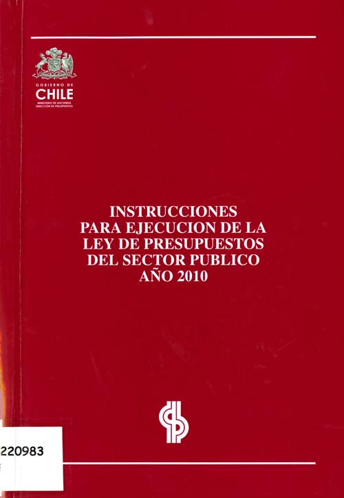Imagen de la cubierta de Instrucciones para ejecuci&oacute;n de la ley de presupuestos del sector p&uacute;blico a&ntilde;o 2010