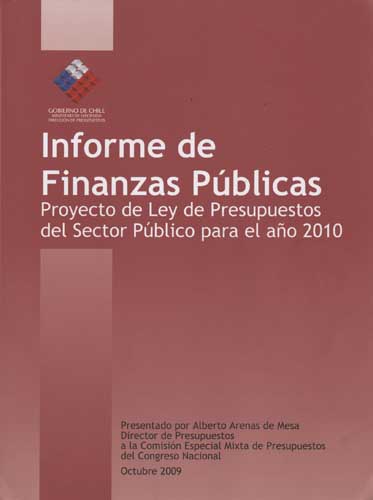 Imagen de la cubierta de Informe de finanzas públicas.