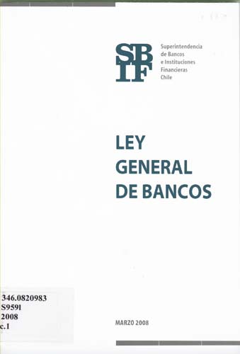 Imagen de la cubierta de Ley general de bancos de Chile