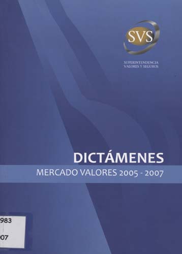 Imagen de la cubierta de Dictámenes. Mercado valores 2005-2007
