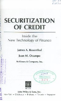 Imagen de la cubierta de Securitization of credit