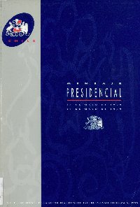 Imagen de la cubierta de Mensaje presidencial, discurso de S. E. el Presidente de la República Don Eduardo Frei  Ruiz - Tagle. En el inicio de la legislatura ordinaria del congreso nacional.