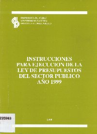 Imagen de la cubierta de Instrucciones para ejecución de la ley de presupuestos del sector público año1999