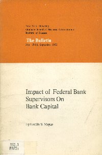 Imagen de la cubierta de Impact of federal bank supervisors on bank capital