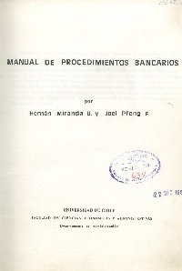 Imagen de la cubierta de Manual de procedimientos bancarios
