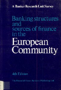 Imagen de la cubierta de Banking structures and sources of finance in the european community