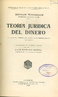 Imagen de la cubierta de Teoria juridica del dinero.