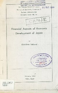 Imagen de la cubierta de Financial aspects of economic development of Japan