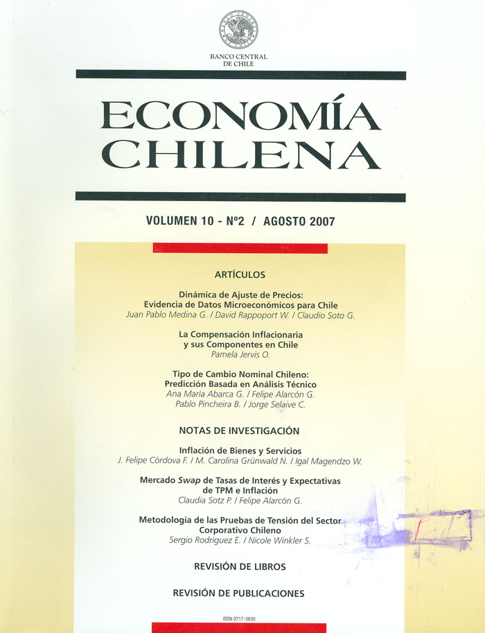 Imagen de la cubierta de Metodología de las pruebas de tensión del sector corporativo chileno