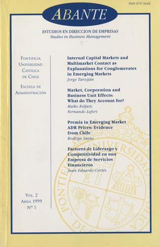 Imagen de la cubierta de Internal capital markets and multimarket contact as explanations for conglomerates in emerging markets